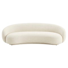 Sofá curvo de lujo italiano «Julep» de Jonas Wagell para Tacchini, en tejido blanco