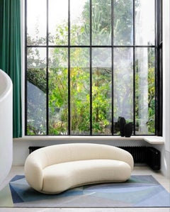 Sofá curvo de lujo italiano «Julep» de Jonas Wagell para Tacchini, en tejido blanco