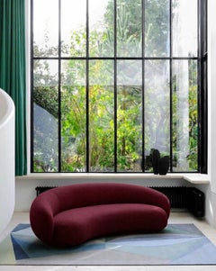 Sofá curvo de lujo italiano «Julep» de Jonas Wagell para Tacchini, en tela roja