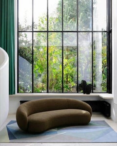Jonas Wagell for Tacchini "Julep" Italian Luxury Curved Sofa in Brown fabric