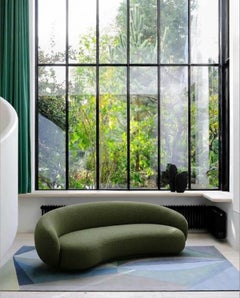 Jonas Wagell for Tacchini "Julep" Italian Luxury Curved Sofa in Green fabric
