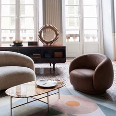 Jonas Wagell for Tacchini "Julep" Italian Luxury Curved Armchair Anilina Leather