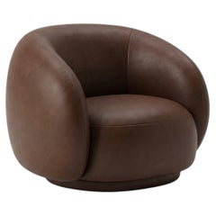 Jonas Wagell for Tacchini "Julep" Italian Luxury Curved Armchair Anilina Leather