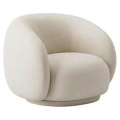 Jonas Wagell for Tacchini "Julep" Italian Luxury Curved Armchair White Leather