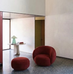 Fauteuil de luxe italien à accoudoirs incurvés « Julep » de Jonas Wagell pour Tacchini – Tissu rouge