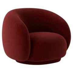 Fauteuil de luxe italien à accoudoirs incurvés « Julep » de Jonas Wagell pour Tacchini – Tissu rouge
