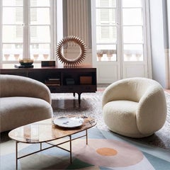 Jonas Wagell for Tacchini "Julep" Italian Luxury Curved Armchair - Loren fabric
