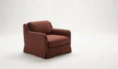 Sillón de lujo Tacchini Vesta con faldón, de Tacchini Design Studio - Rojo
