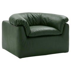 Luxury Italian Armchair Tacchini Butter by Faye Toogood - Green leather