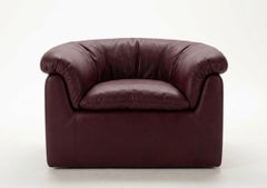 Luxury Italian Armchair Tacchini Butter by Faye Toogood - Red leather