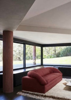 Luxury Italian Sofa 3 seaters Tacchini Butter by Faye Toogood - Red leather