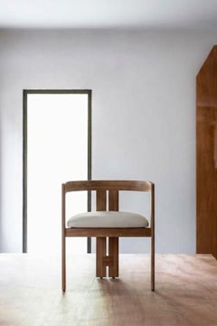 Weißer Ledersessel „Tacchini Pigreco“ von Tobia Scarpa (Nussbaum und Leder)