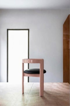 Poltrona in pelle nera Tacchini Pigreco di Tobia Scarpa (rosa lucido e pelle)