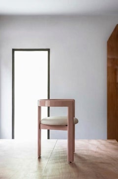 Weißer Ledersessel „Tacchini Pigreco“ von Tobia Scarpa (glänzendes Rosa und Leder)