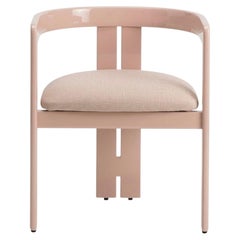 Poltrona in pelle rosa Tacchini Pigreco di Tobia Scarpa (rosa lucido e pelle)