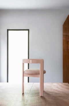 Poltrona in pelle rosa Tacchini Pigreco di Tobia Scarpa (rosa lucido e pelle)
