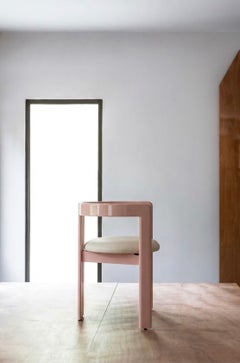 Poltrona in pelle bianca Tacchini Pigreco di Tobia Scarpa (rosa lucido e pelle)