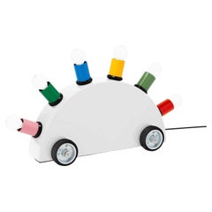 Lampe de table ou de sol « Super » postmoderne, créée par Martine Bedin pour Memphis Milano, blanche