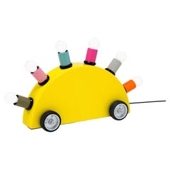 Postmodern "Super" Table / Floor Lamp by Martine Bedin for Memphis Milano Yellow