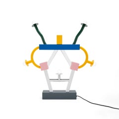 Memphis Milano "Ashoka" Sculptural Painted Metal Table Lamp by Ettore Sottsass
