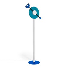 Memphis Milano "Charleston" Dimmable Blue Metal Floor Lamp by Martine Bedin