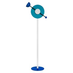 Memphis Milano "Charleston" Dimmable Blue Metal Floor Lamp by Martine Bedin