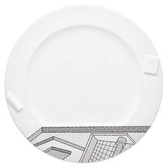 Piatto da portata in ceramica postmoderno "Lettuce" di Memphis Milano, design di Ettore Sottsass
