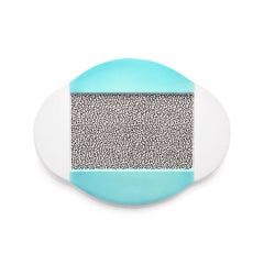 Memphis Milano "Celery" Postmodern Ceramic Serving Plate by Michele De Lucchi