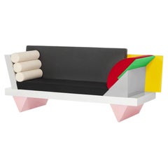 Sofá de lujo posmoderno «Big Sur» de Memphis Milano, en tela, diseñado por Peter Shire