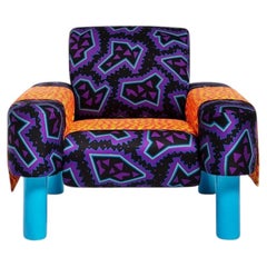 George J. Sowden "Oberoj" Italian Armchair in fabric for Memphis Milano