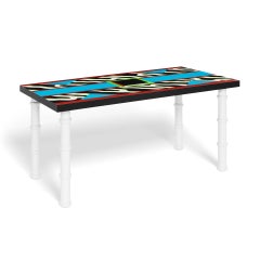 Table en bois italienne « Madras » de Memphis Milano, conçue par Nathalie Du Pasquier