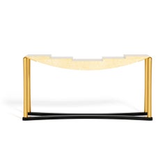Consolle in legno "Schwarzenberg" di Memphis Milano, disegnata da Hans Hollein