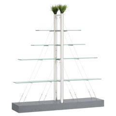 Memphis Milano "Magnolia" Metal and Glass Bookshelf by Andrea Branzi