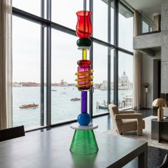 Ettore Sottsass "Ananke" Italian Murano Glass Vase for Memphis Milano
