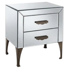 Cantori "Adone" Mirrored Nightstand / Bedside table - Bronze