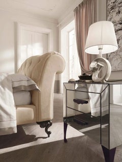 Cantori "Adone" Mirrored Nightstand / Bedside table - Bronze