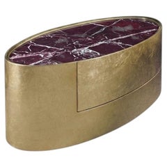 Table de chevet elliptique « Mirage » de Maurizio Manzoni - Marbre rouge
