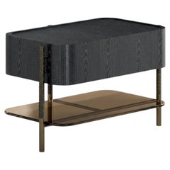 Cantori "Shanghai" Nightstand / Bedside Table by Maurizio Manzoni - Black Ash