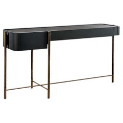 Maurizio Manzoni „Shanghai“ Konsolentisch / Schreibtisch für Cantori Schwarze Esche – Bronze