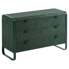 Cantori "Elvis" Luxury Econabuk Green Upholstered Dresser / Chest of Drawers