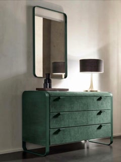 Cantori "Elvis" Luxury Econabuk Green Upholstered Dresser / Chest of Drawers