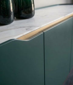 Cantori Oasi Modern Bottle Green Lacquered 4-Doors Sideboard and Buffet - Marble
