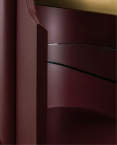 Cantori Oasi Burgundy Lacquered 4-Doors Sideboard and Buffet - Black Marble