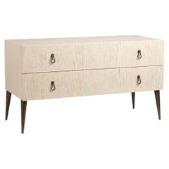 Cantori City 2-Drawer Dresser / Chest of Drawers / Storage unit Cream Oak/Bronze