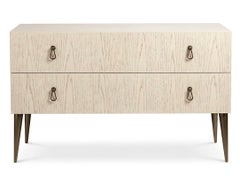 Cantori City 2-Drawer Dresser / Chest of Drawers / Storage unit Cream Oak/Bronze