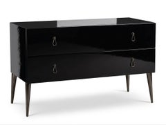 Cantori City 2-Drawer Dresser / Chest of Drawers / Storage unit - Glossy Black