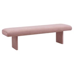 Banco acolchado «Cantori Sharon» en color rosa empolvado Eco Nabuk, de Maurizio Manzoni