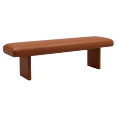 Cantori Sharon Padded Bench in New Cognac Leather by Maurizio Manzoni