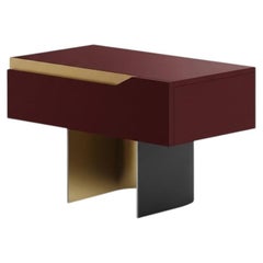 Cantori Mirage Left Nightstand / Bedside table Red Lacquered by Maurizio Manzoni