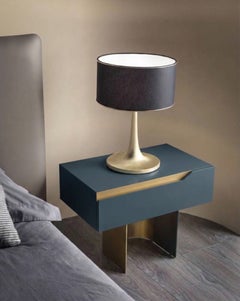 Cantori Mirage Left Nightstand / Bedside table Blue Lacquered - Maurizio Manzoni